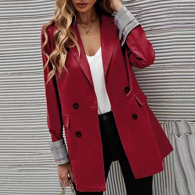 Women's Fashionable Loose Small Solid Color Collar Blazers