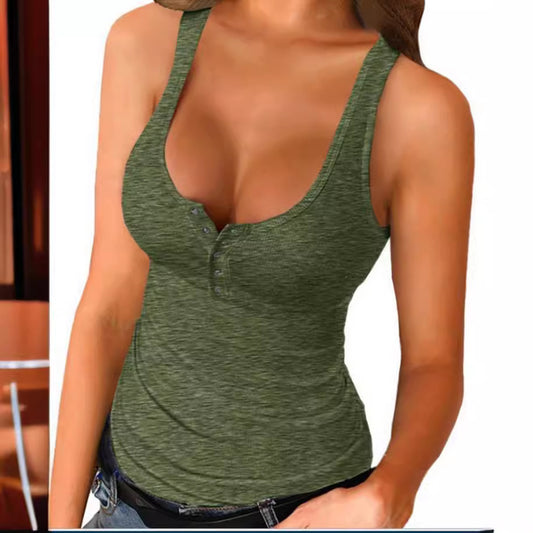 Women's Solid Color Slim Sleeveless Skinny Fashion Blouses