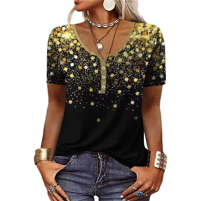 Women's Durable Charming Cool Short-sleeved Printed Blouses