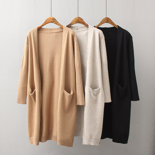 Women's Loose Large Long Thickened Pocket Sweaters