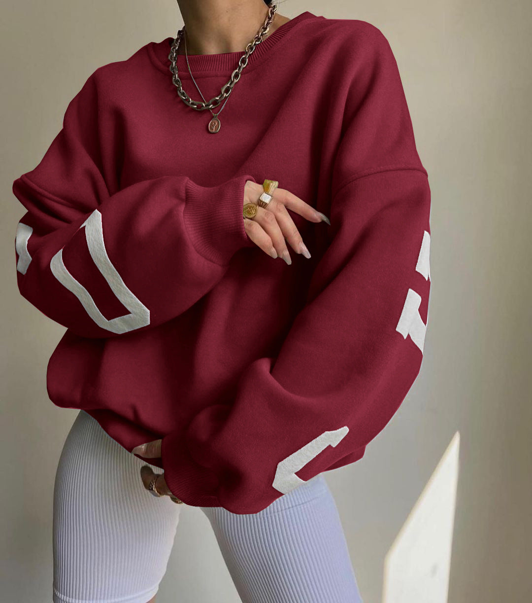 Women's Casual Fashion Printing Thickened Long-sleeved Sweaters