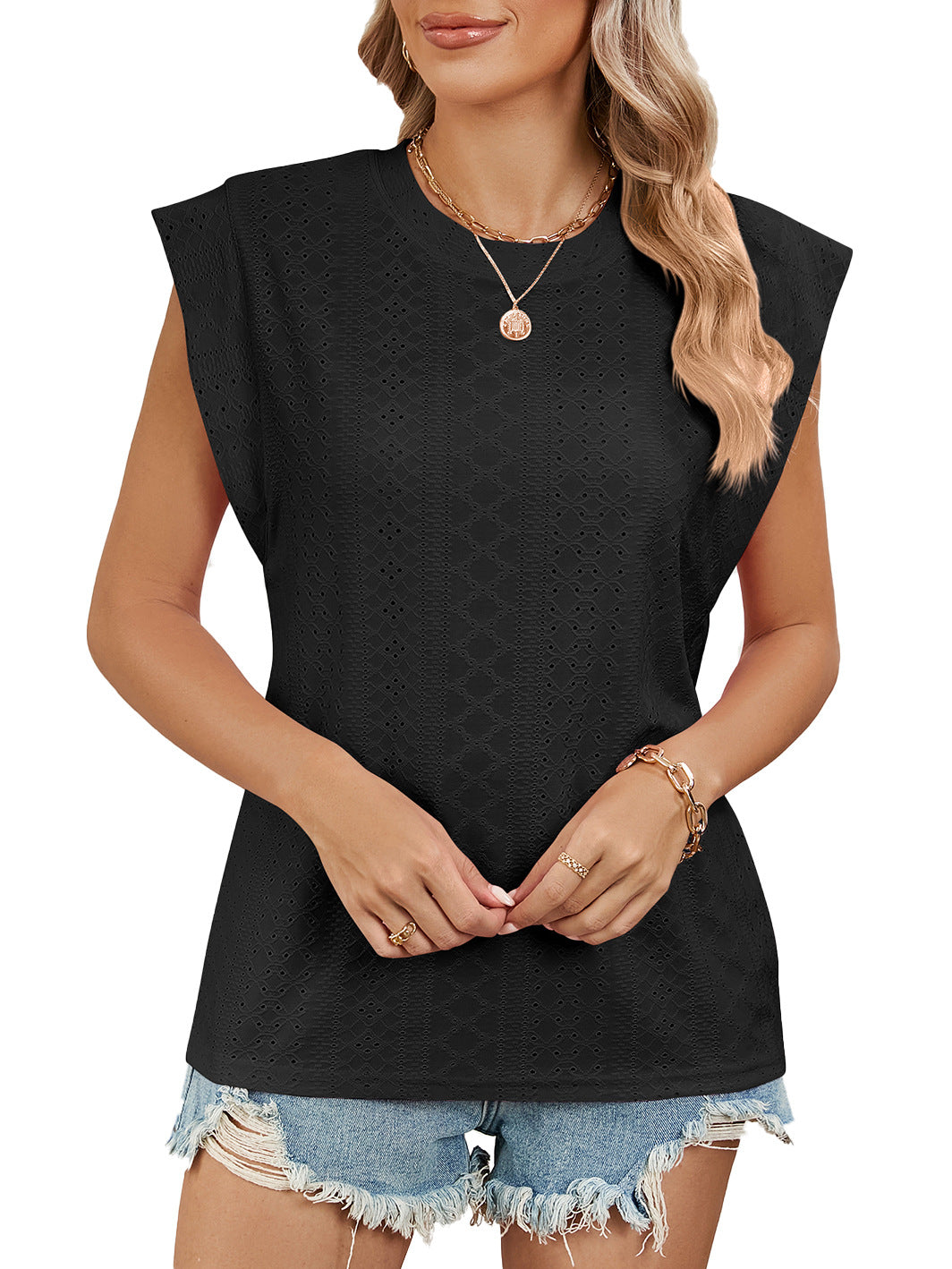 Women's Summer Solid Color Round Neck Loose Blouses