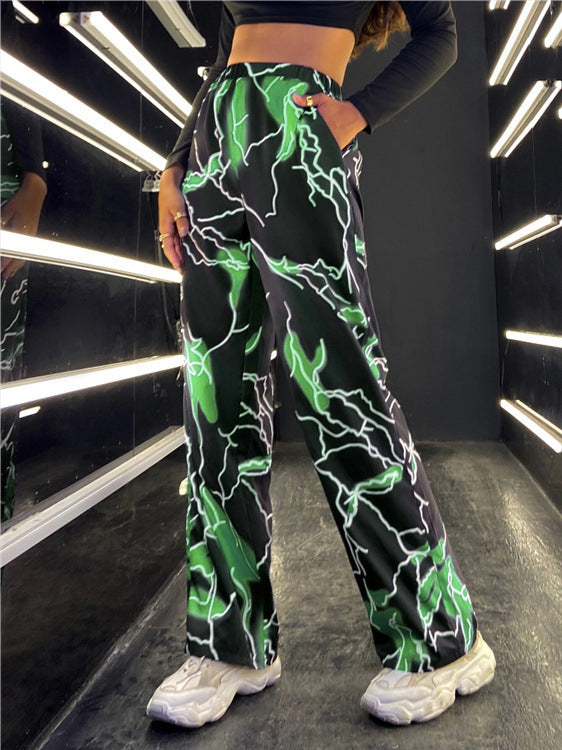 Women's Summer Sport Printed Casual Dance Straight Pants