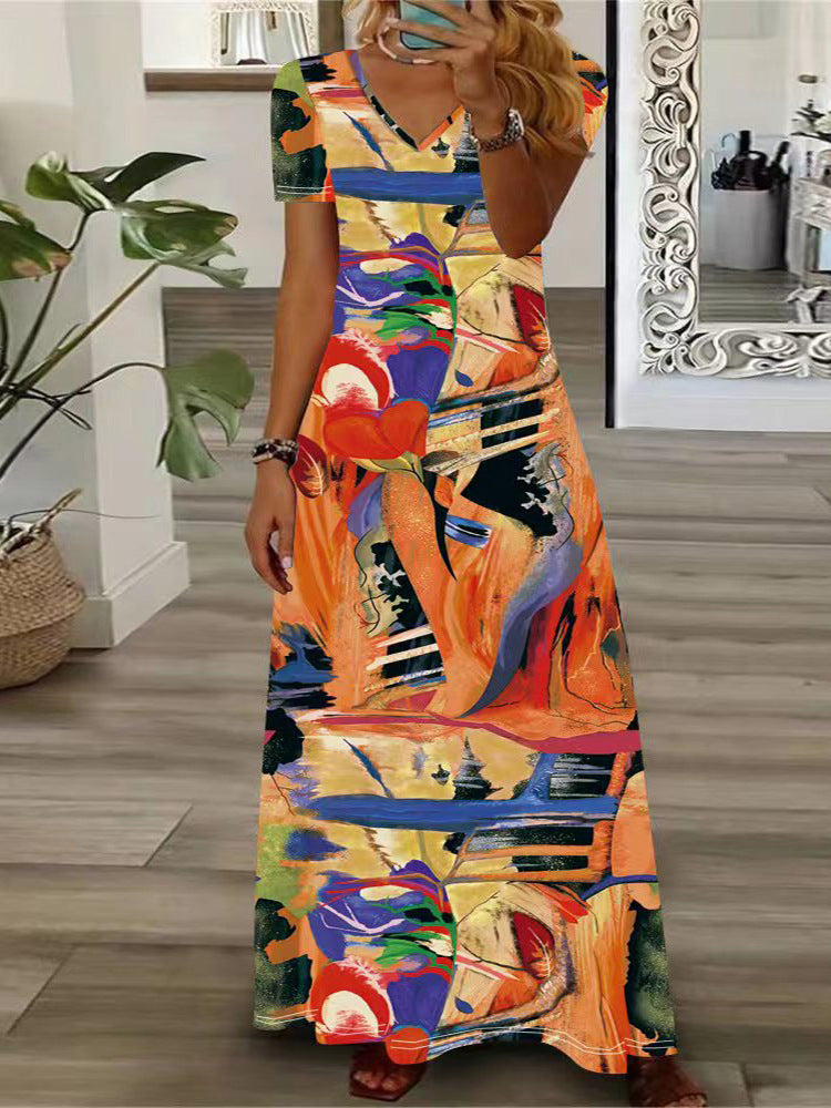 Women's Casual Printed National Fashion Dress Dresses