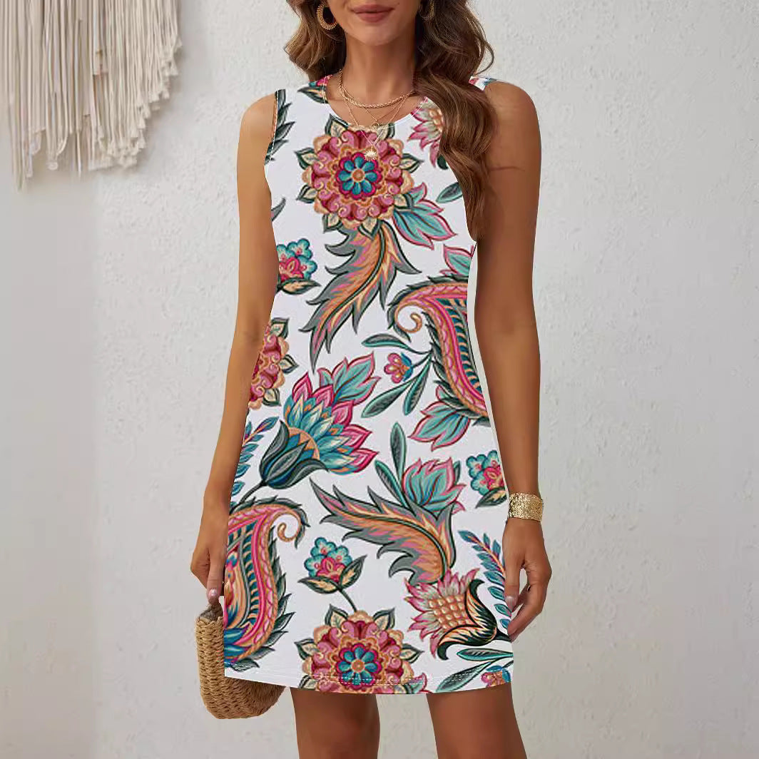 Women's Summer Fashion Camisole Sleeveless Dress Casual Beach Dresses