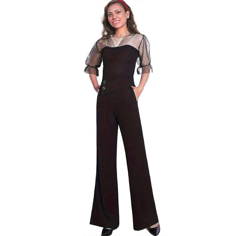 Women's Solid Color High Waist Casual Trousers Pants