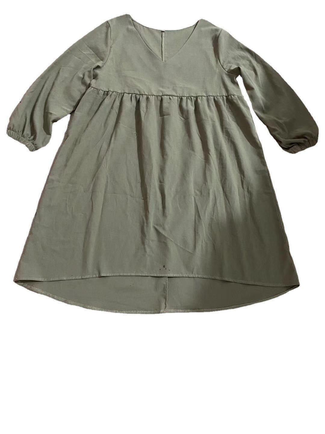 Women's Loose Cotton Linen Casual Shirt Dress Blouses