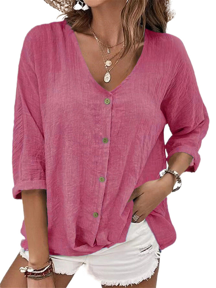 Women's Pullover Sleeve Loose Shirt Casual Blouses