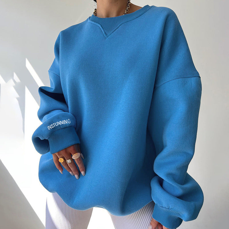 Women's Knitted Round Neck Loose Long Sleeves Spring Sweaters