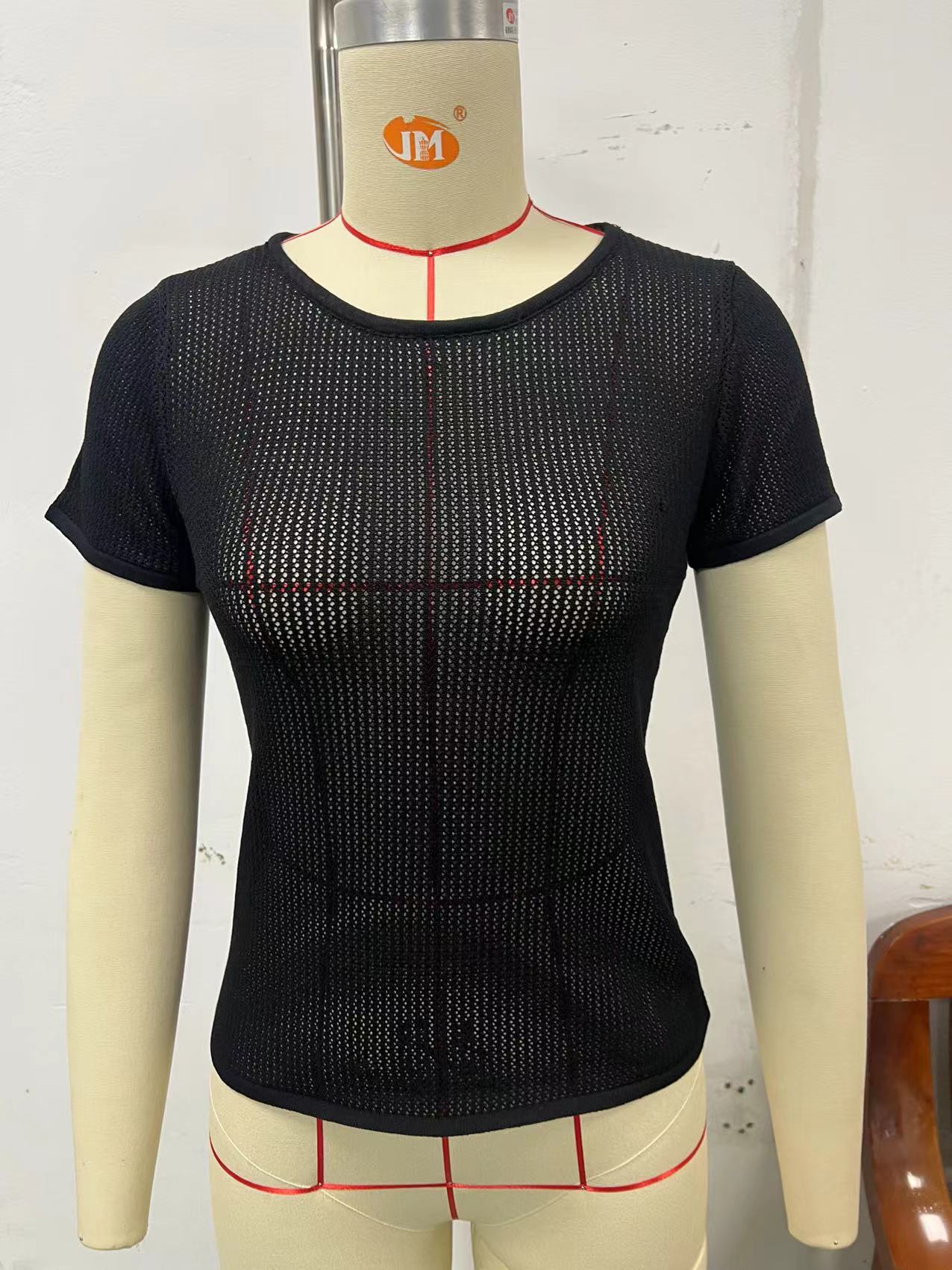 Sexy Mesh Wear Breathable Sports Translucent Knitwear