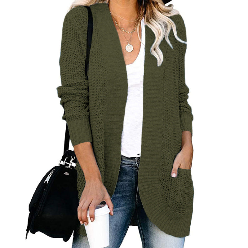 Cool Women's Slouchy Curved Large Pocket Sweaters