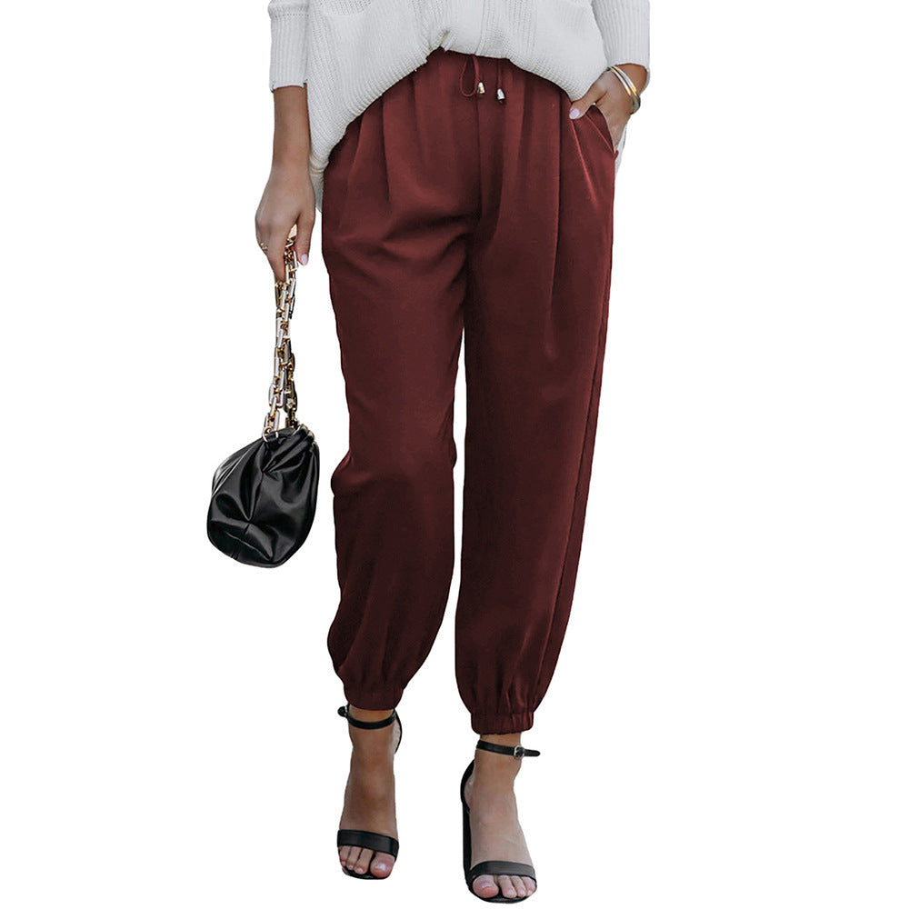 Women's Skinny Jogger Pure Color Elegant Trousers Pants