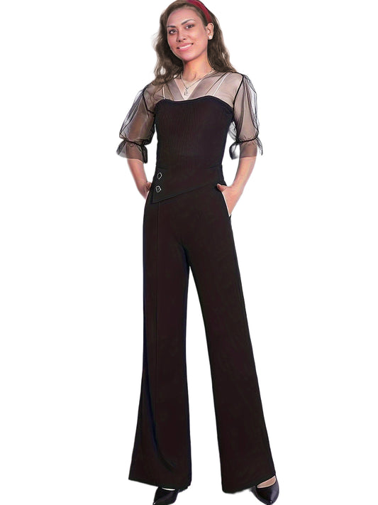 Women's Solid Color High Waist Casual Trousers Pants