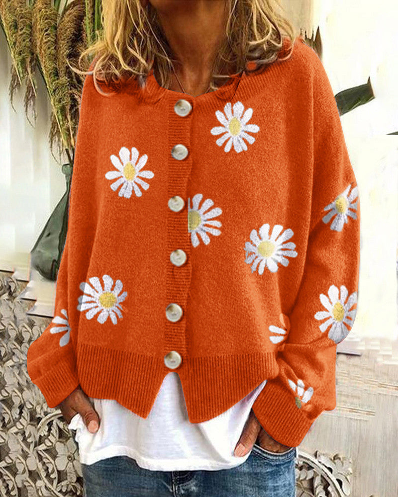 Charming Versatile Women's Small Embroidered Knitted Cardigans