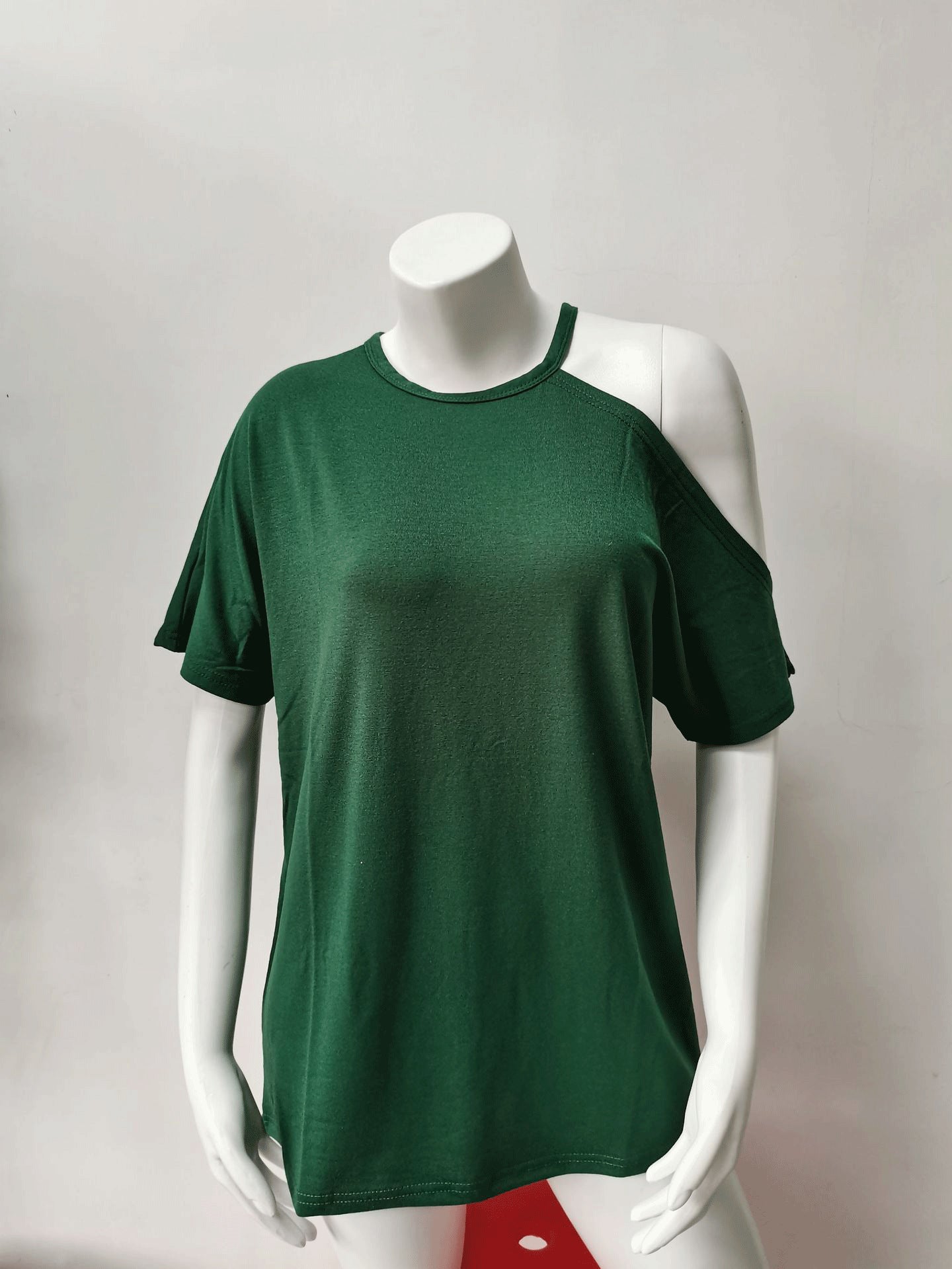 Kurzarm-T-Shirt für Damen in Volltonfarbe