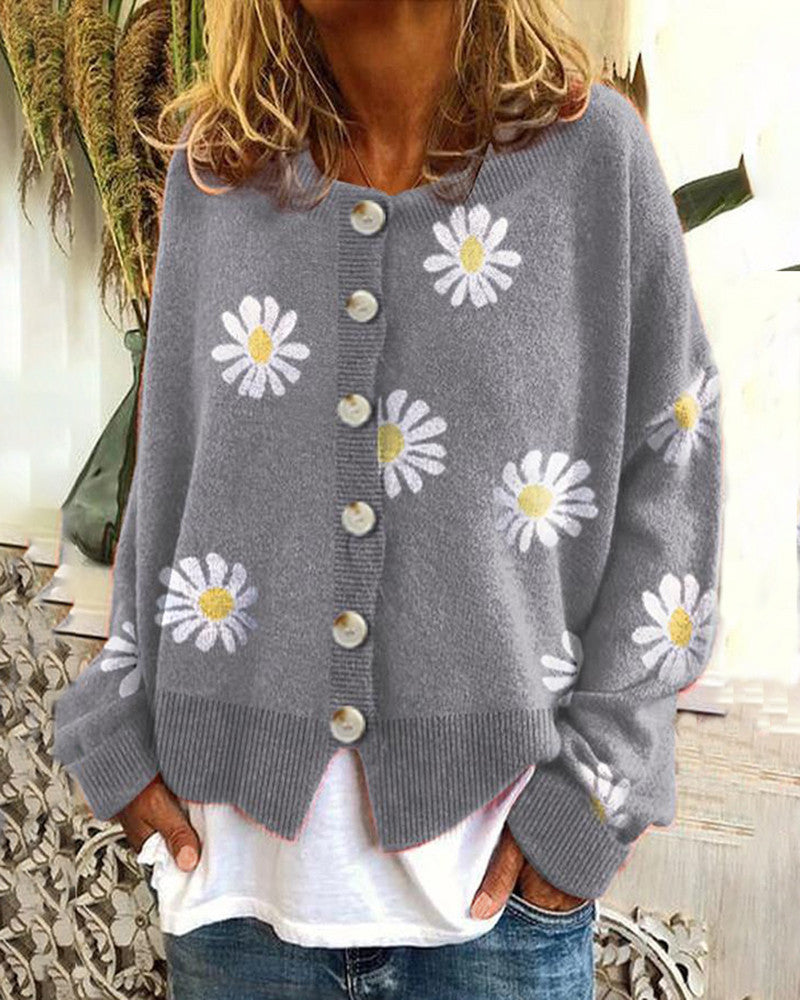 Charming Versatile Women's Small Embroidered Knitted Cardigans