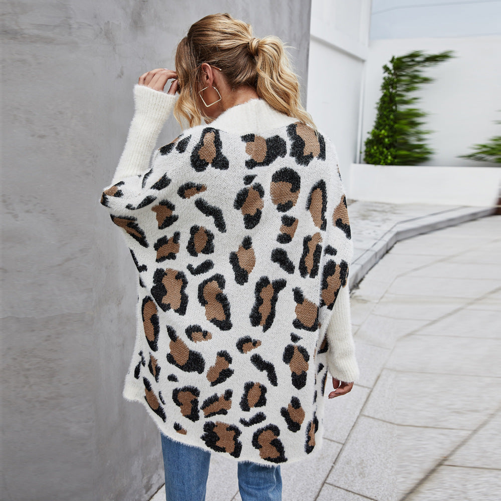 Women's Winter Large Personality Fashion Leopard Print Knitwear