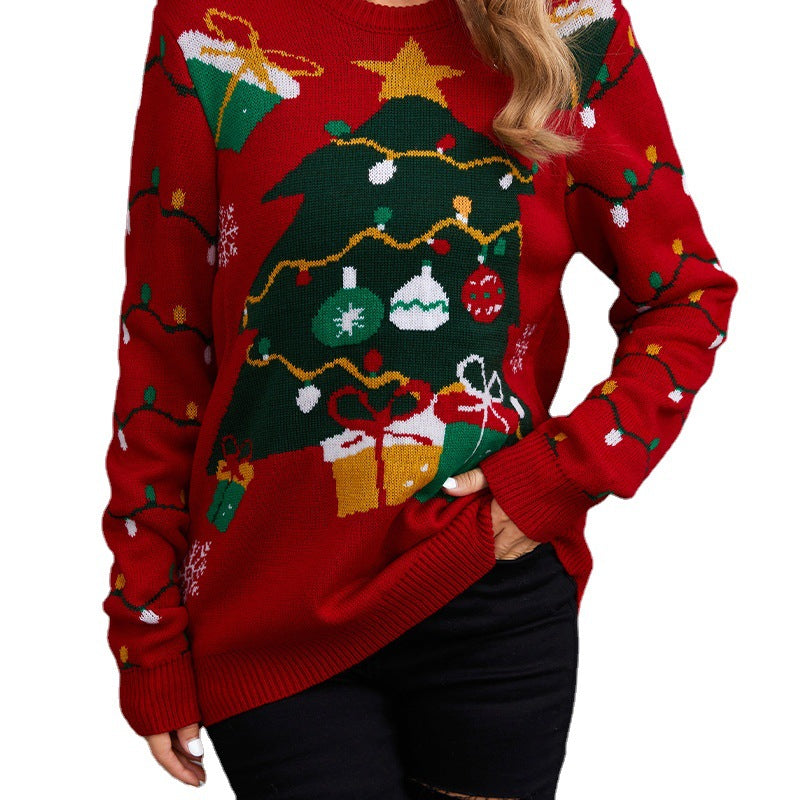 Women's Christmas Winter Long Sleeve Round-neck Sweaters