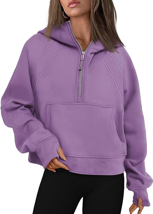 Damen Yoga Kleidung Sport Halbreißverschluss Kapuzenpullover Pullover