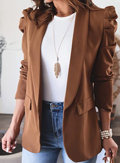 Women's Solid Color Long Sleeve Lapel Blazers