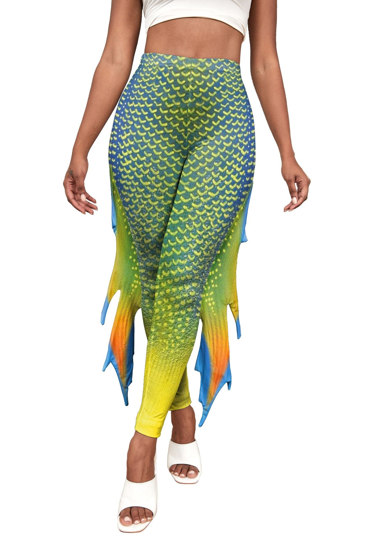 Women's Mermaid Tail Scale Fish Fins Printed Jumpsuits