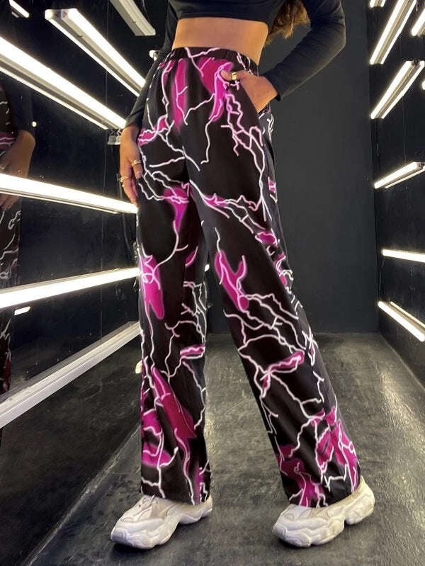 Women's Summer Sport Printed Casual Dance Straight Pants