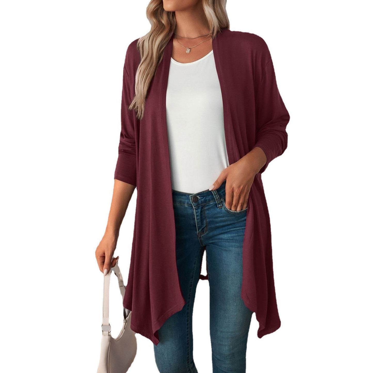 Women's Autumn Solid Color Long Sleeve Shirt Knitwear