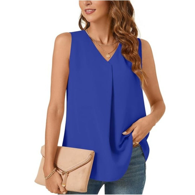 Women's Summer Loose Shirt Solid Color T-shirt Blouses