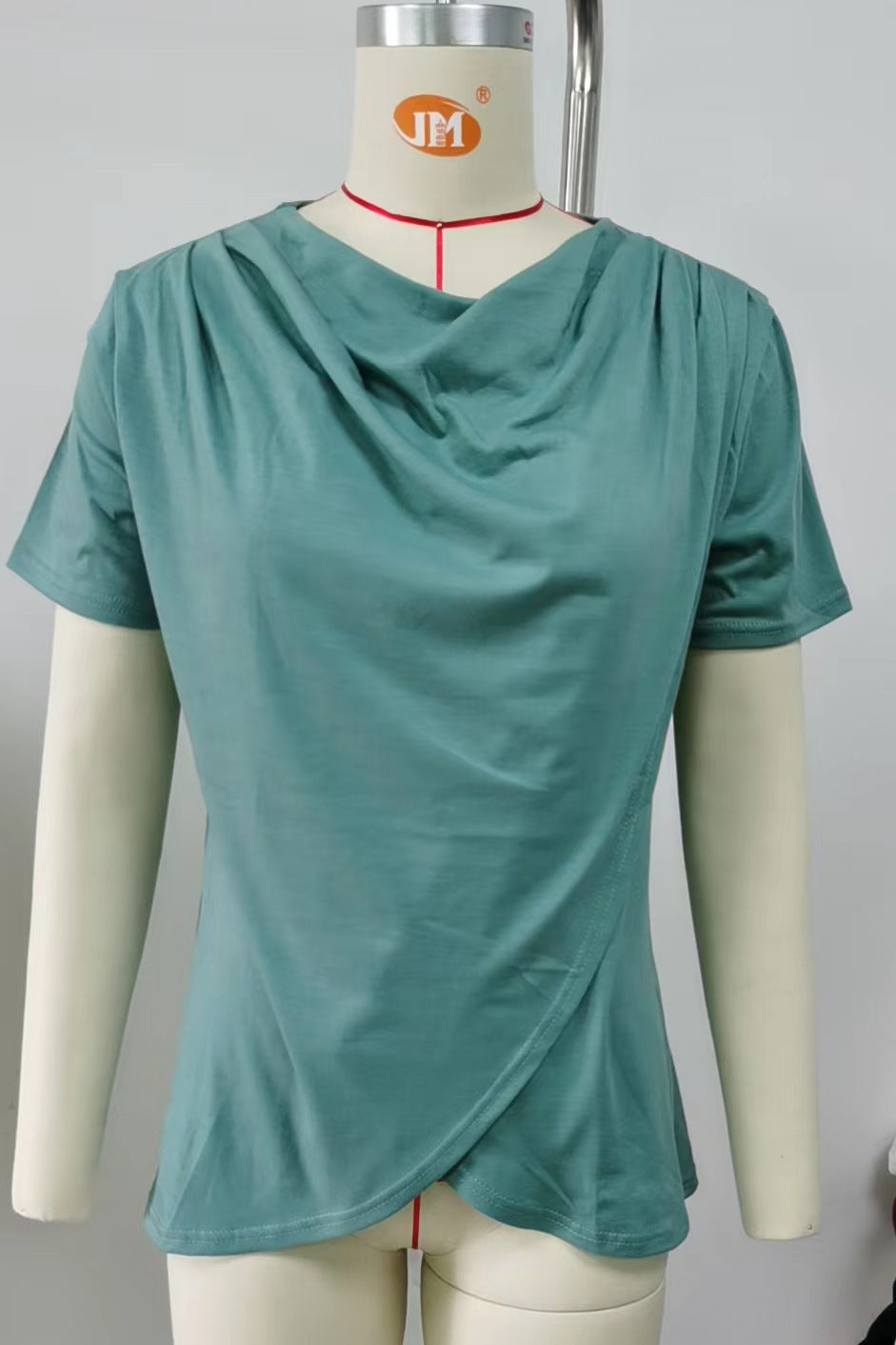 Women's Solid Color Round Neck Cross Loose Blouses