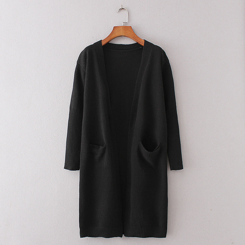 Women's Loose Large Long Thickened Pocket Sweaters