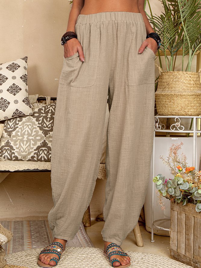 Women's Loose Cotton And Linen Casual Home Pants