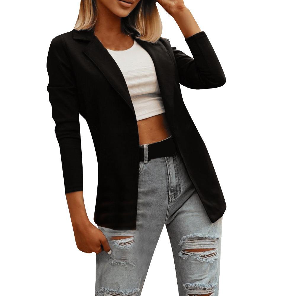 Einfarbige Blazer für Damen im Herbst und zur Arbeit