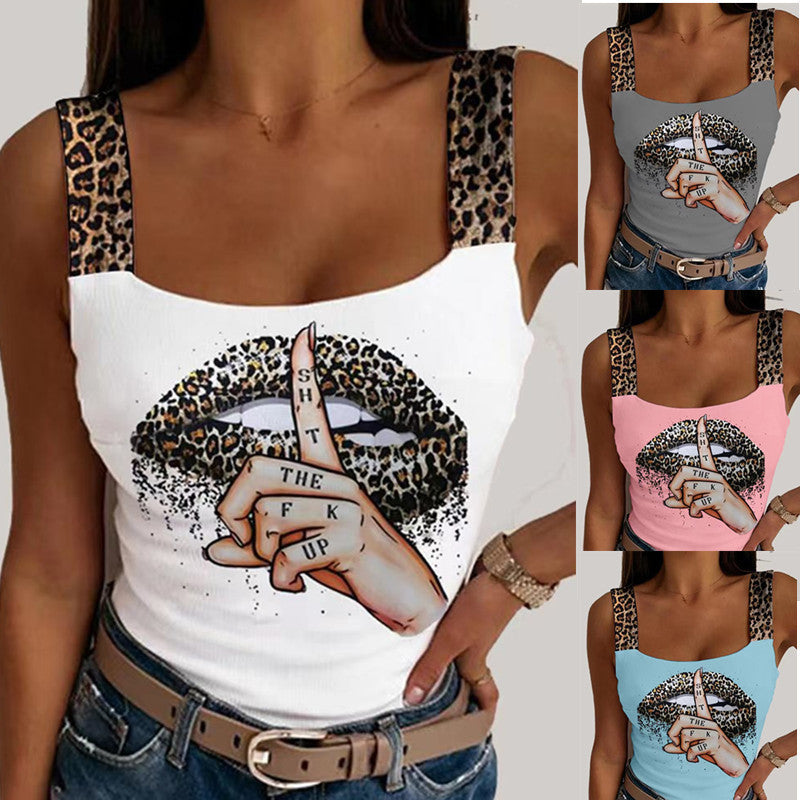 Graceful Elegant Women's Sexy Camisole Printings Tops