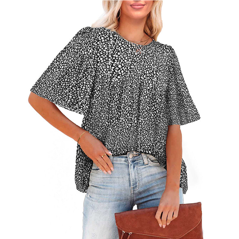 Women's Summer Floral Bohemian Little-girl Style Blouses