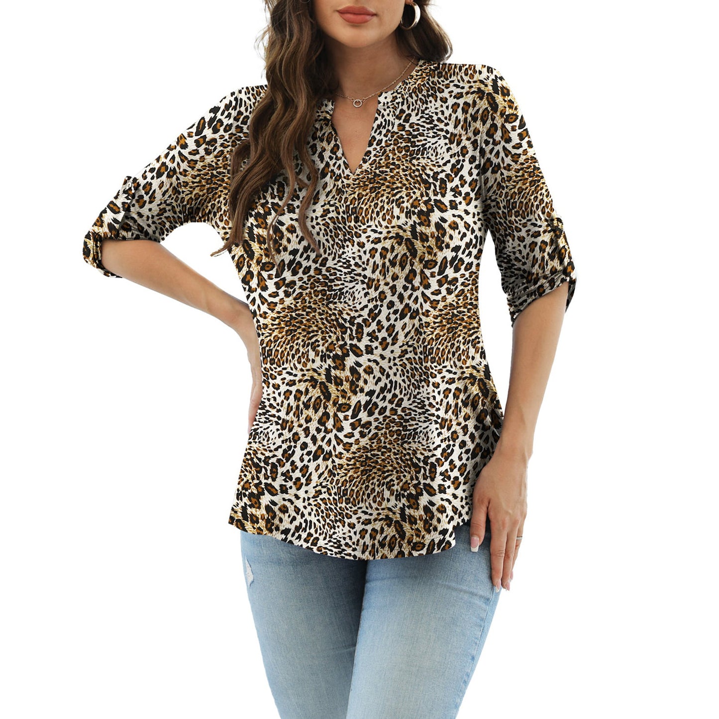 Women's Comfortable Fashion Long-sleeved Printed T-shirt Blouses