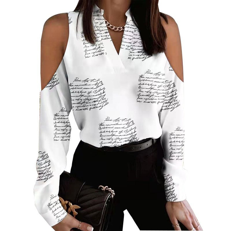 Attractive Classic Long Sleeve Printed Shirt Blouses