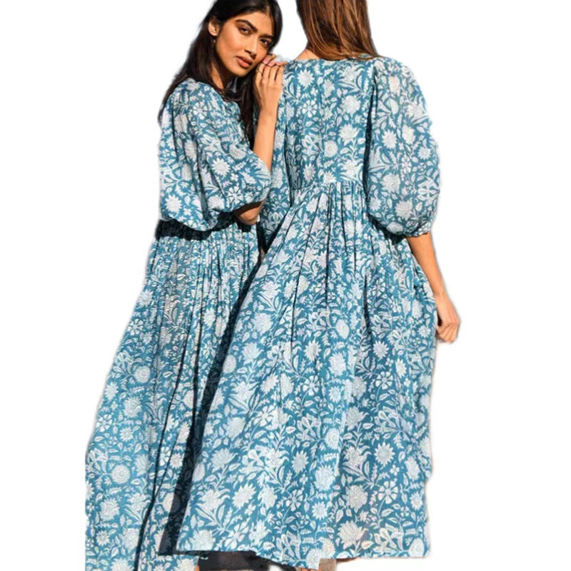 Personnalité Art Rayonne Floral Mode Robes Imprimées