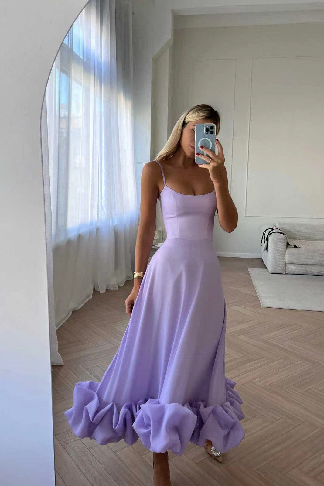 Robe trapèze à bretelles pour femmes, grande robe à fleurs