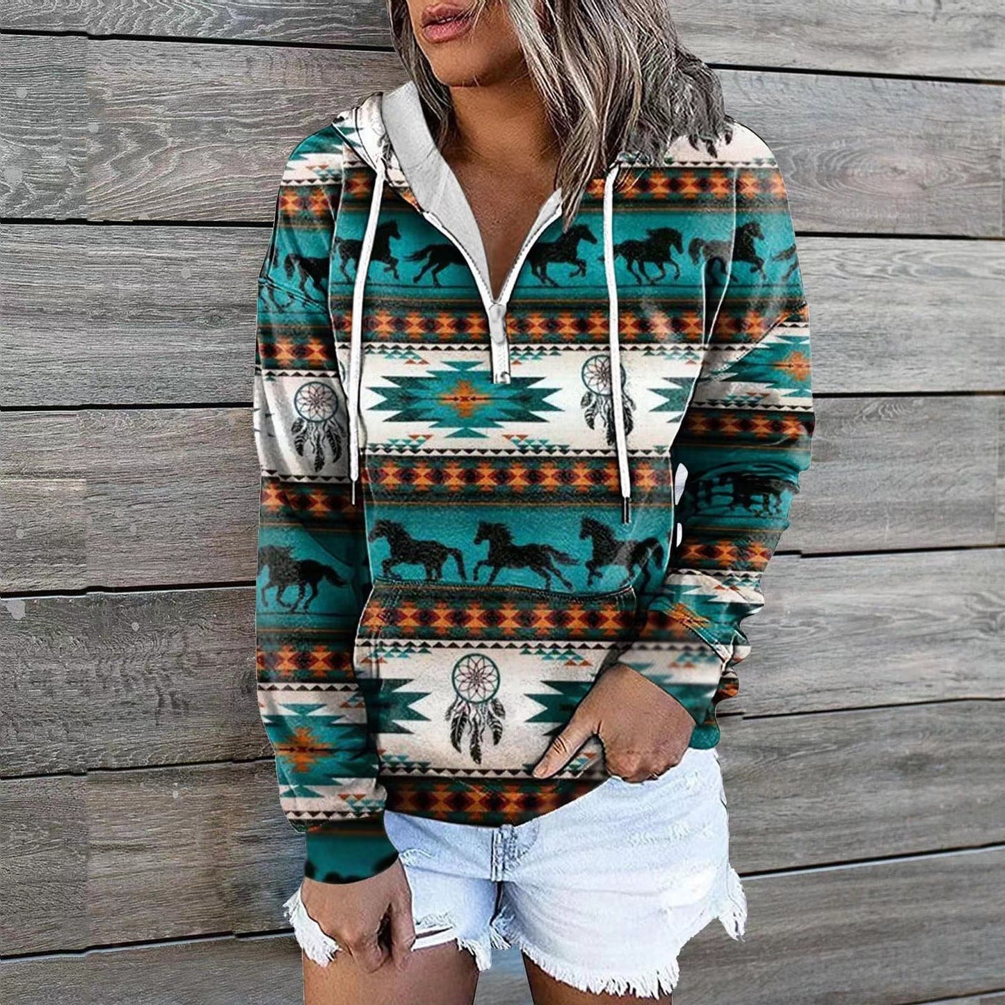 Attractive Graceful Women's Glamorous Ethnic Hoodie Sweaters