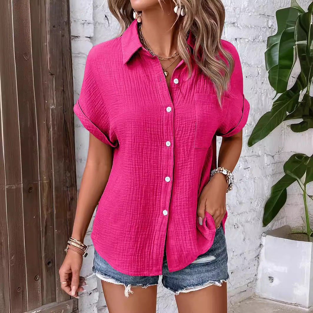 Women's Shirt Solid Color Casual Dolman Sleeve Blouses