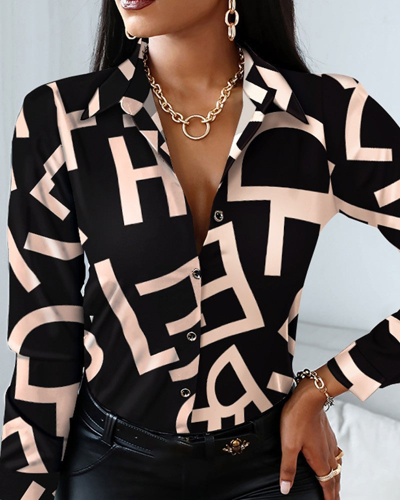 Unique Long Sleeve Retro Style Shirt Blouses