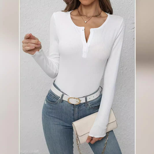 Women's Fashion Single-breasted Slim Solid Color Long Blouses