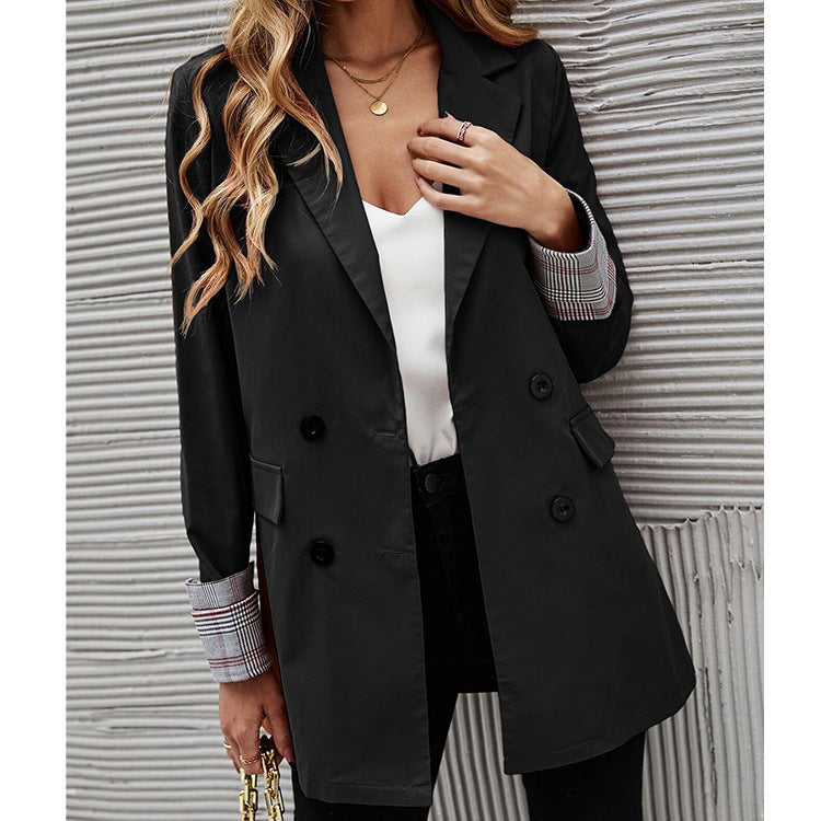 Women's Fashionable Loose Small Solid Color Collar Blazers