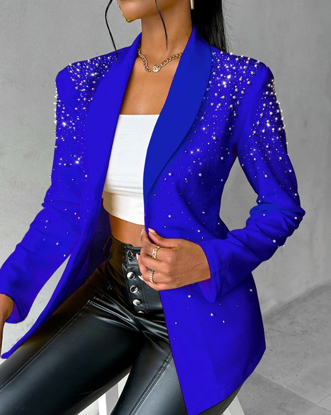 Women's Fashion Casual Bubble Beads Small Blazers