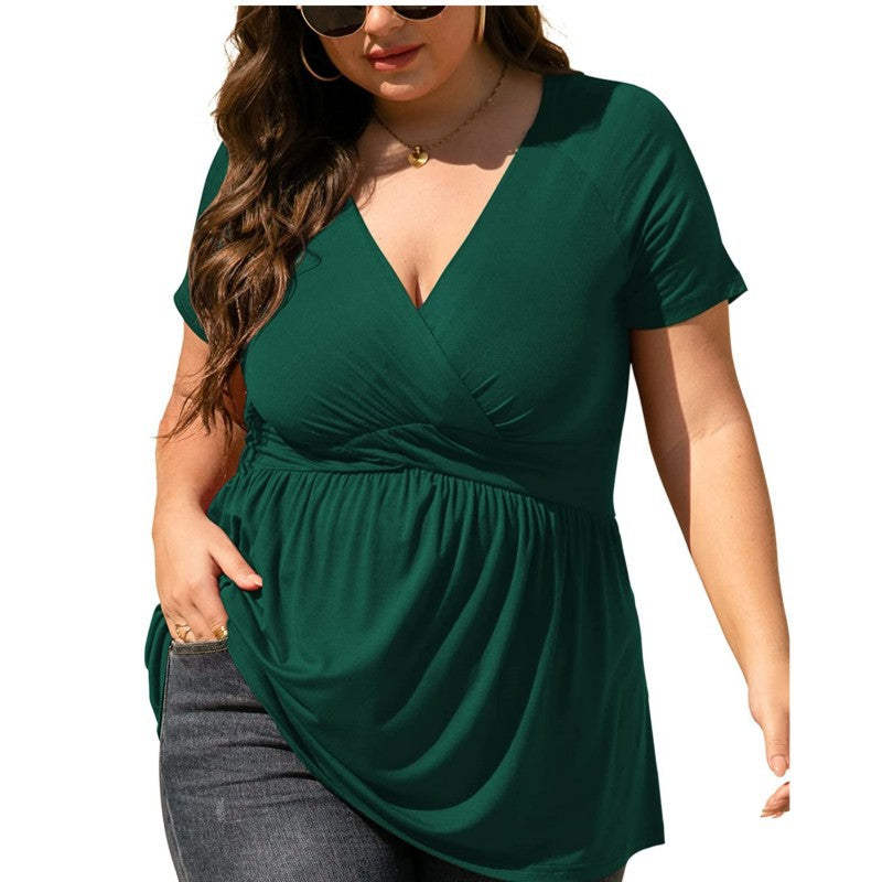 Women's Beautiful Classic Innovative Charming V-neck T-shirts Blouses