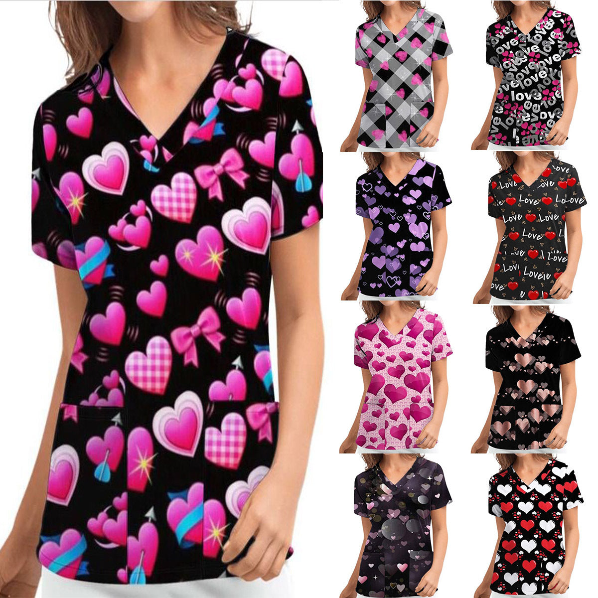 Digital Printed Love Sleeve Cloth For Blouses