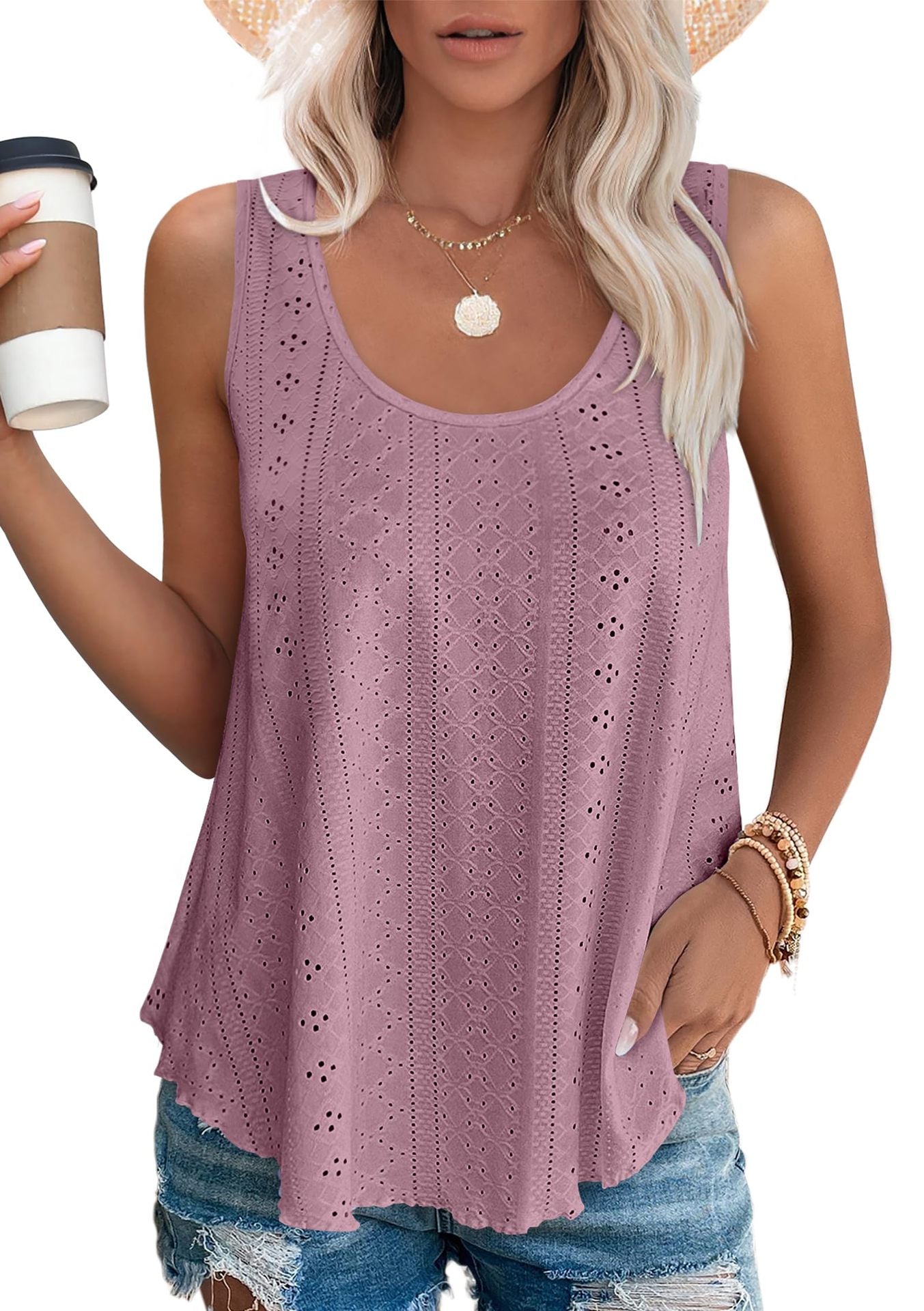 Charming Round Neck Loose Sleeveless T-shirt Blouses