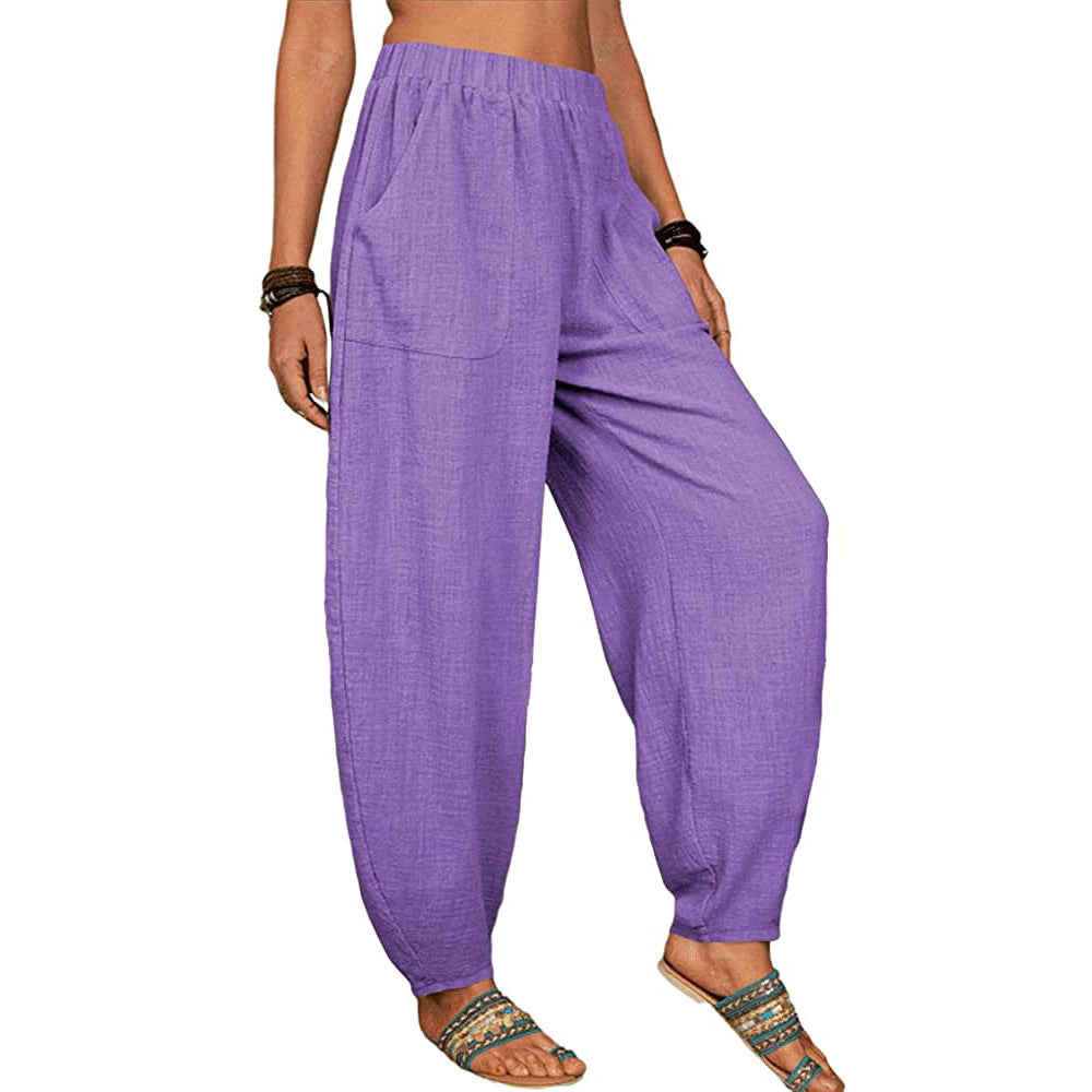 Women's Loose Cotton And Linen Casual Home Pants