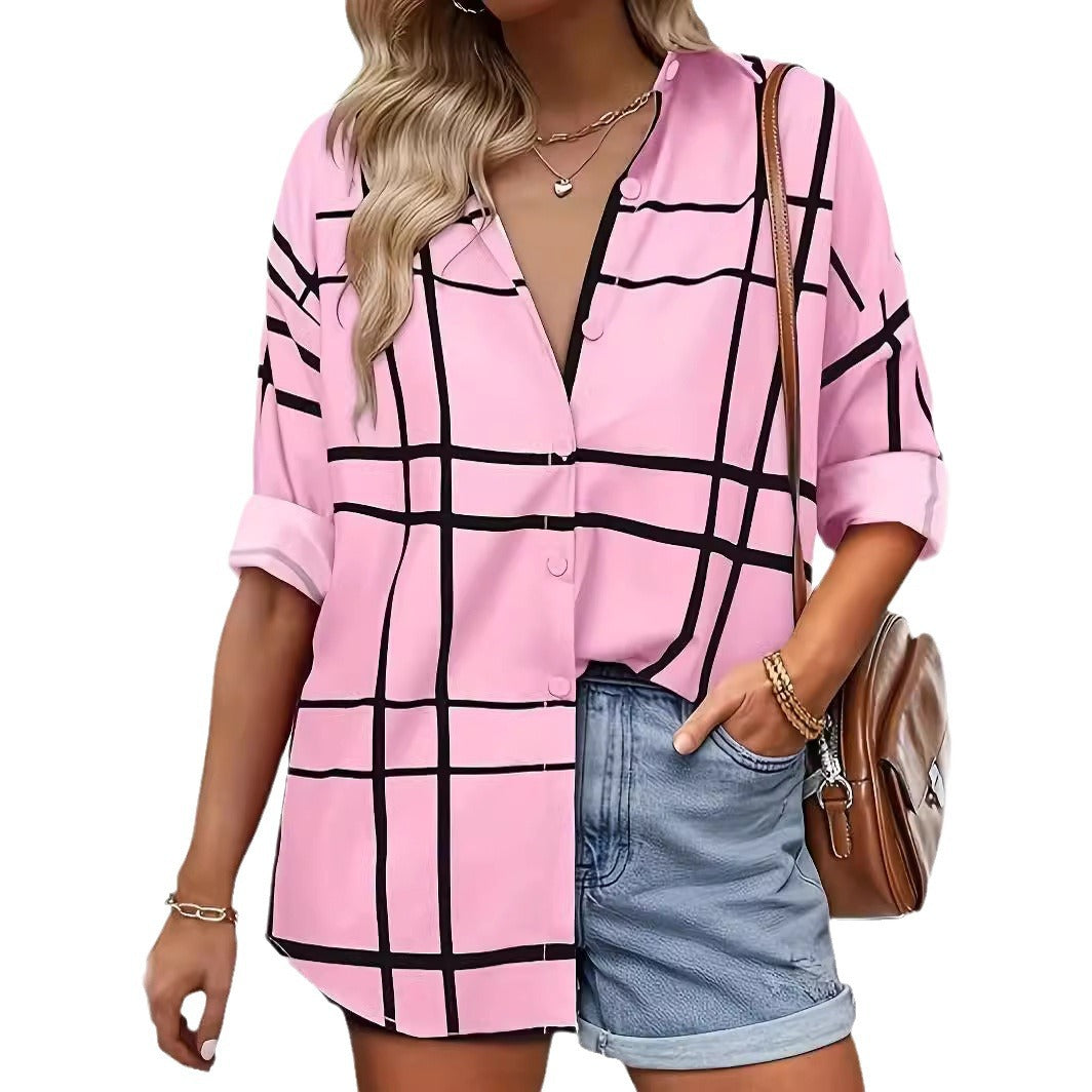 Women's Elegant Long Sleeve Button Down Shirt Blouses