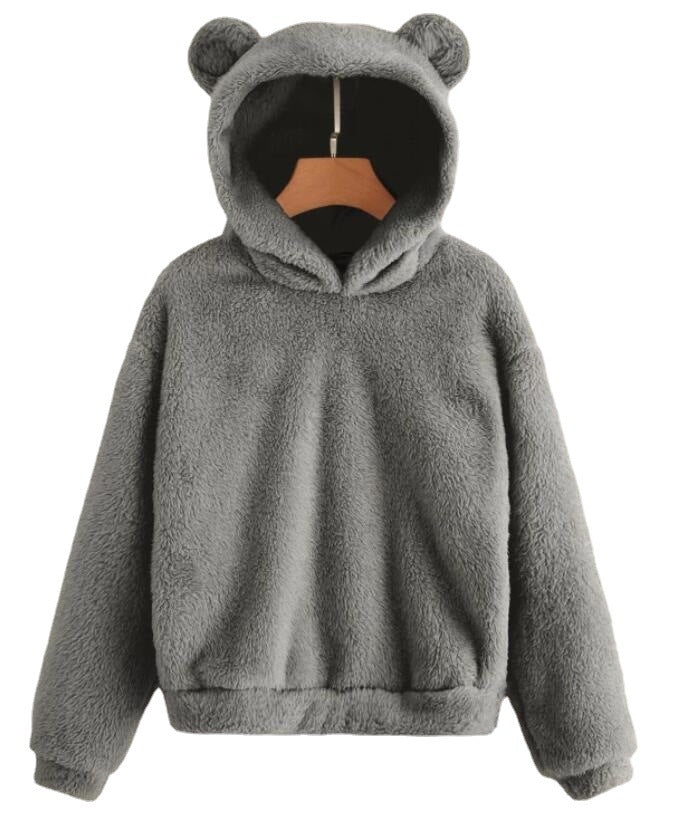 New Trendy Fluffy Rabbit Hooded Warm Sweaters